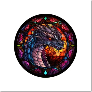 Stained Glass Dragon #1 Posters and Art